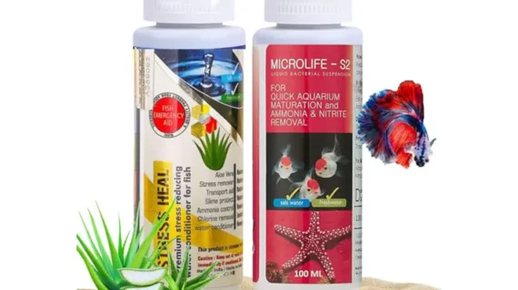 Aquatic Remedies Pack of 2 Stress Heal 100ml & MIcrolife S2 100ml Aquarium Water Condiitoner