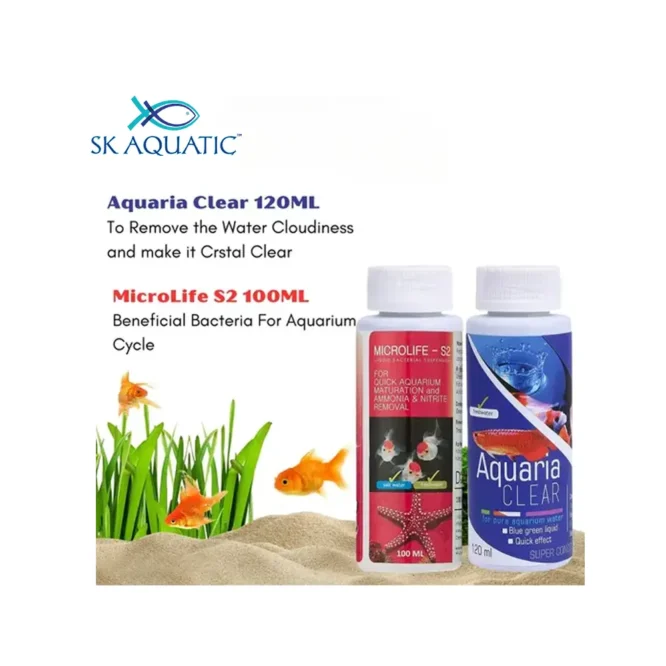 Aquarium Water Conditioner Combo (Aquaria Clear-120ml & Microlife-100ml Aquatic Remedies (Pack of 2) - Image 2