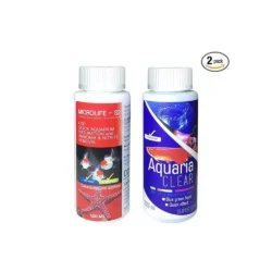 Aquarium Water Conditioner Combo (Aquaria Clear-120ml & Microlife-100ml Aquatic Remedies (Pack of 2)